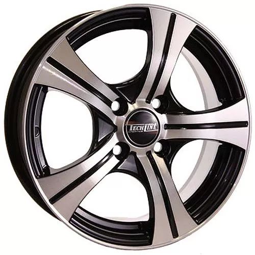 TechLine 410 5,50x14 4x100 D60,1 ET43 Чёрный с полированной лицевой частью Страна производства : 