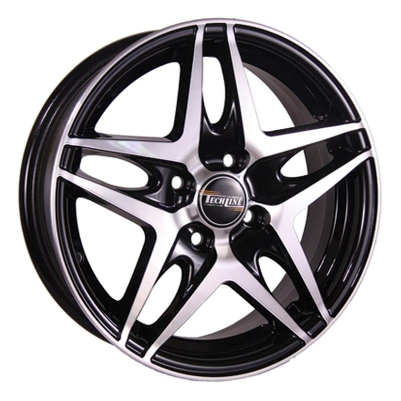 TechLine 430 5,50x14 4x100 D60,1 ET43 Чёрный с полированной лицевой частью Страна производства : 